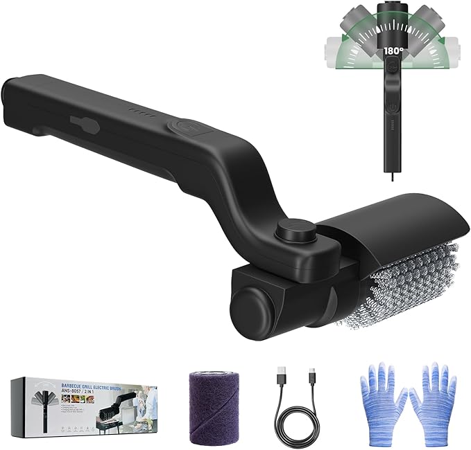 180-degree adjustable grill brush