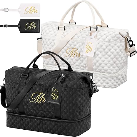 Elegant quilted duffle bags for couples