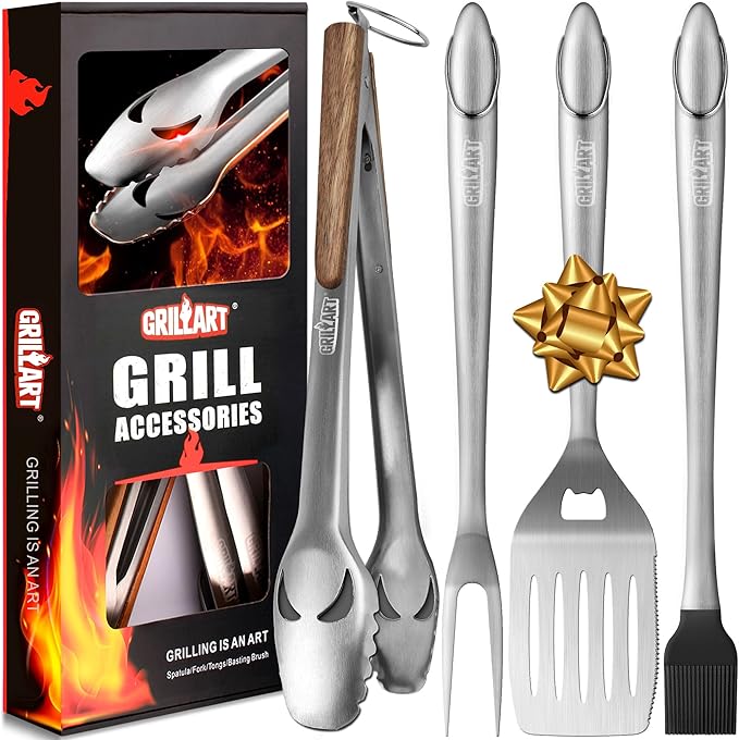 Grill accessories set with gift bow